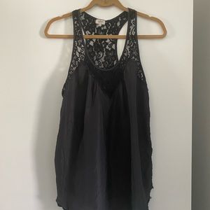 Aritzia Wilfred silk top blouse lace tank